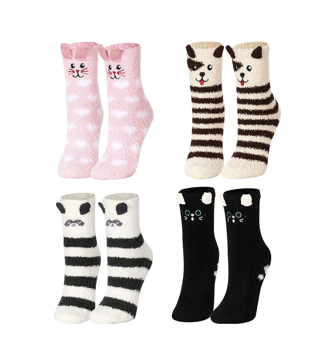 super cute fluffy animal socks