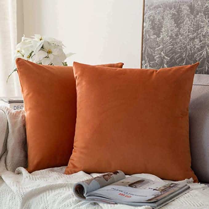 Velvet cushion covers from Amazon