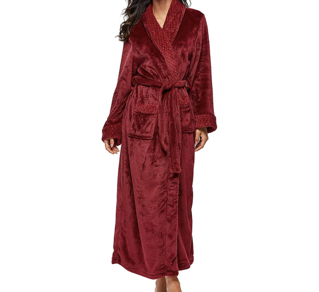 Belloo soft long dressing gown night gown robe - cozy and comfortable