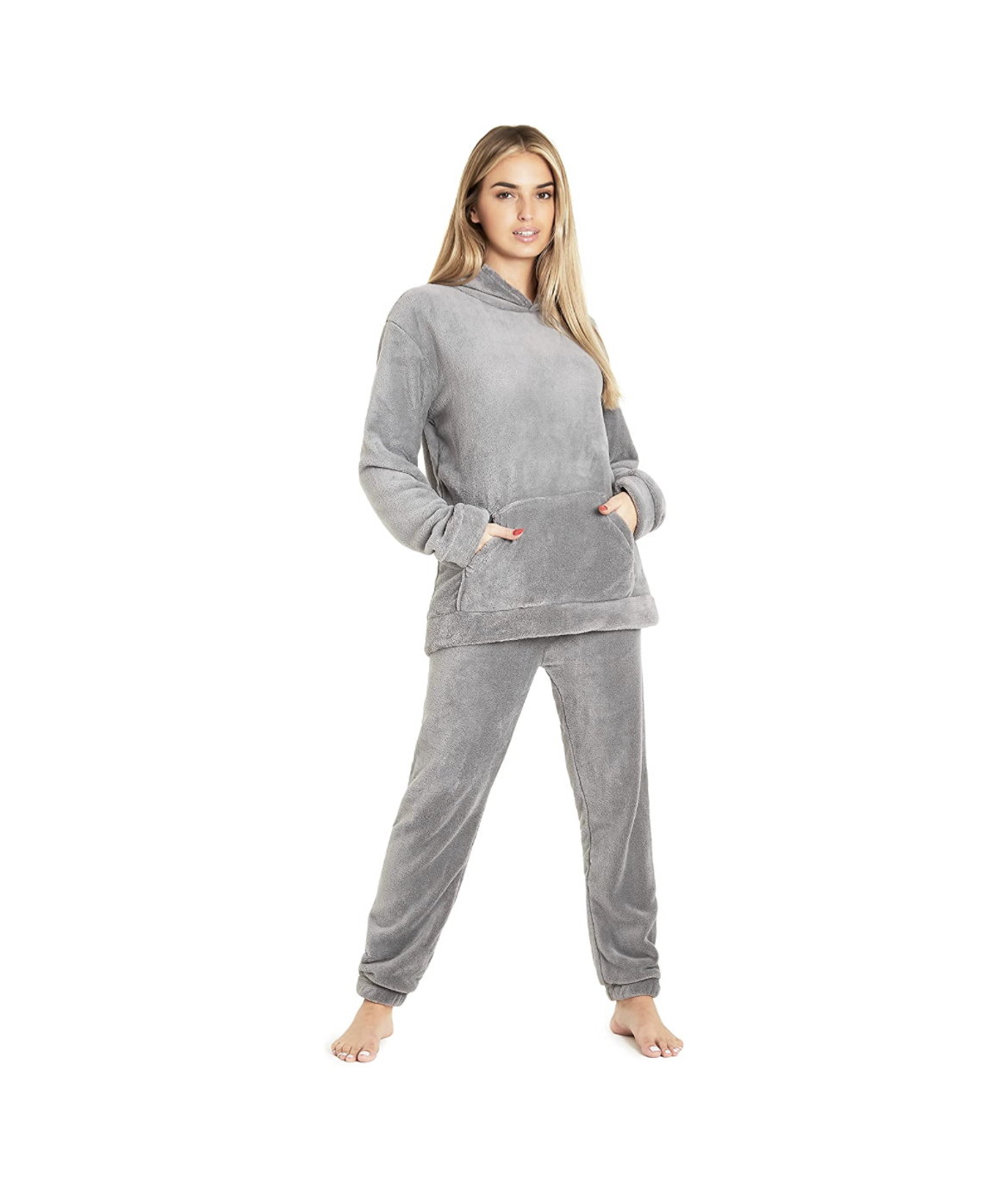 Fleece hooded pyjama set