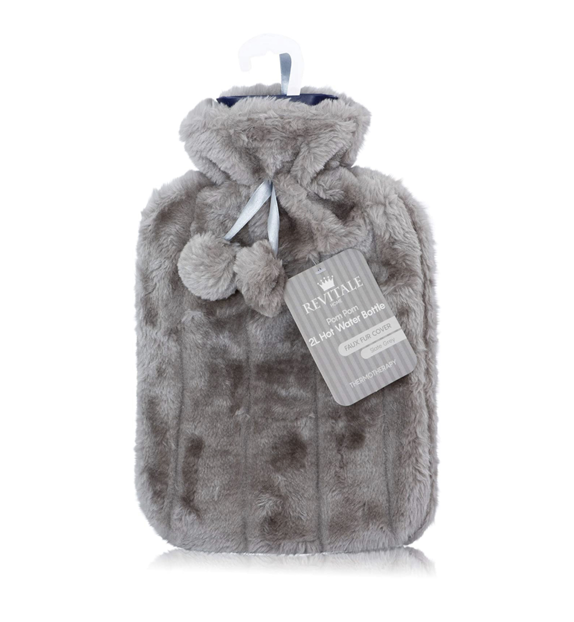 Revitale luxury cosy faux fur pom pom water bottle