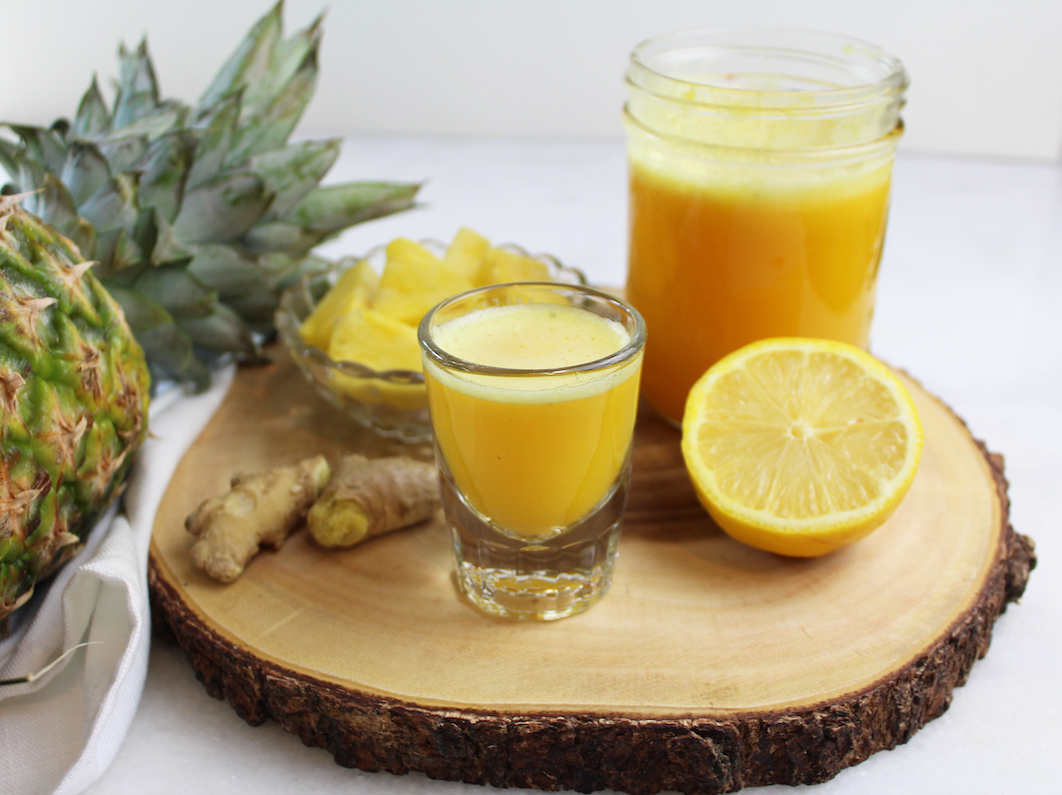 Pineapple ginger wellness shots