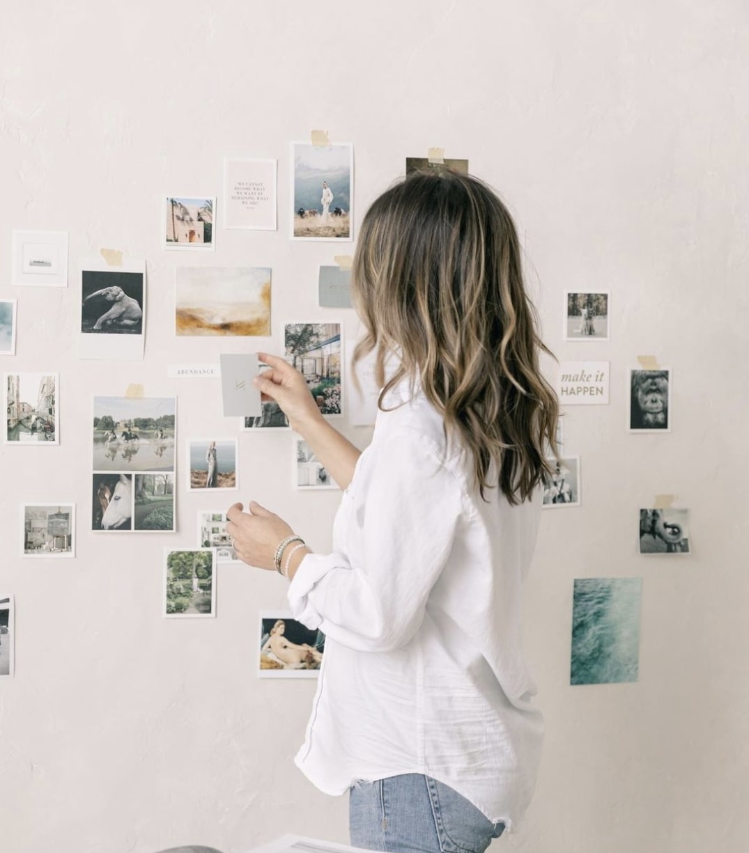clean curated wall vision board example. Vision board examples. Vision board example. Examples of vision boards. Examples of a vision board. Example of a vision board. Ideas for vision board. Vision board ideas. Vision boards ideas