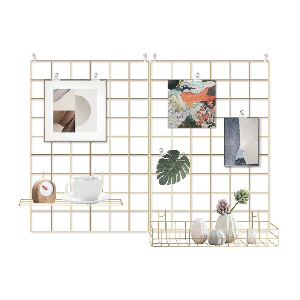 Wire grid peg board from Amazon in gold for vision board backdrop. Vision board examples. Vision board example. Examples of vision boards. Examples of a vision board. Example of a vision board. Ideas for vision board. Vision board ideas. Vision boards ideas