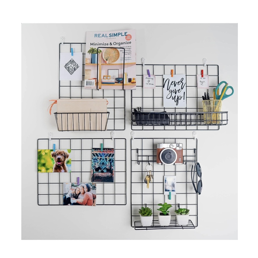 4 pack wire grid peg board in black from Amazon. Vision board examples. Vision board example. Examples of vision boards. Examples of a vision board. Example of a vision board. Ideas for vision board. Vision board ideas. Vision boards ideas