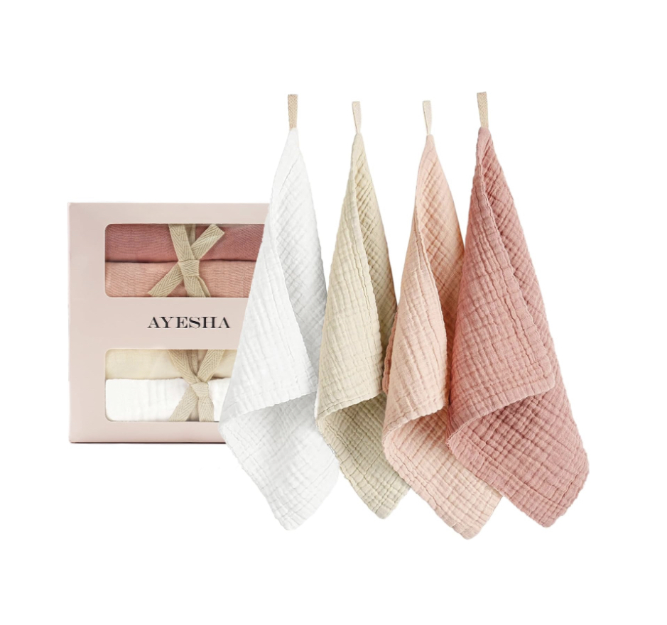 ayesha cotton face cloths. summer self-care essentials for health and wellness. summer essentials for wellness. best summer wellness items and products.