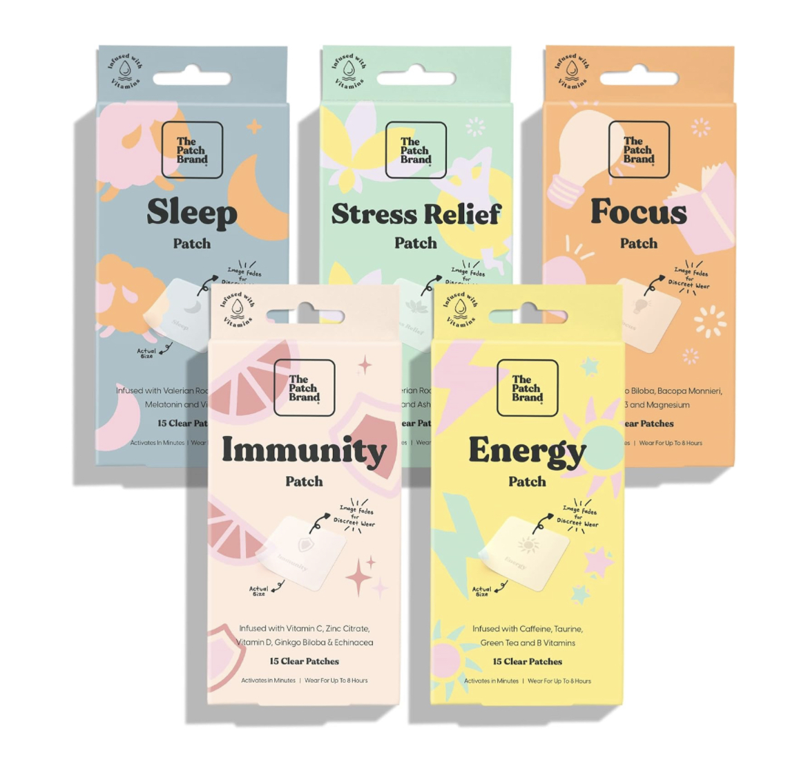 the patch brand wellness patches for sleep, stress relief, focus, immunity and energy. summer self-care essentials for health and wellness. summer essentials for wellness. best summer wellness items and products.