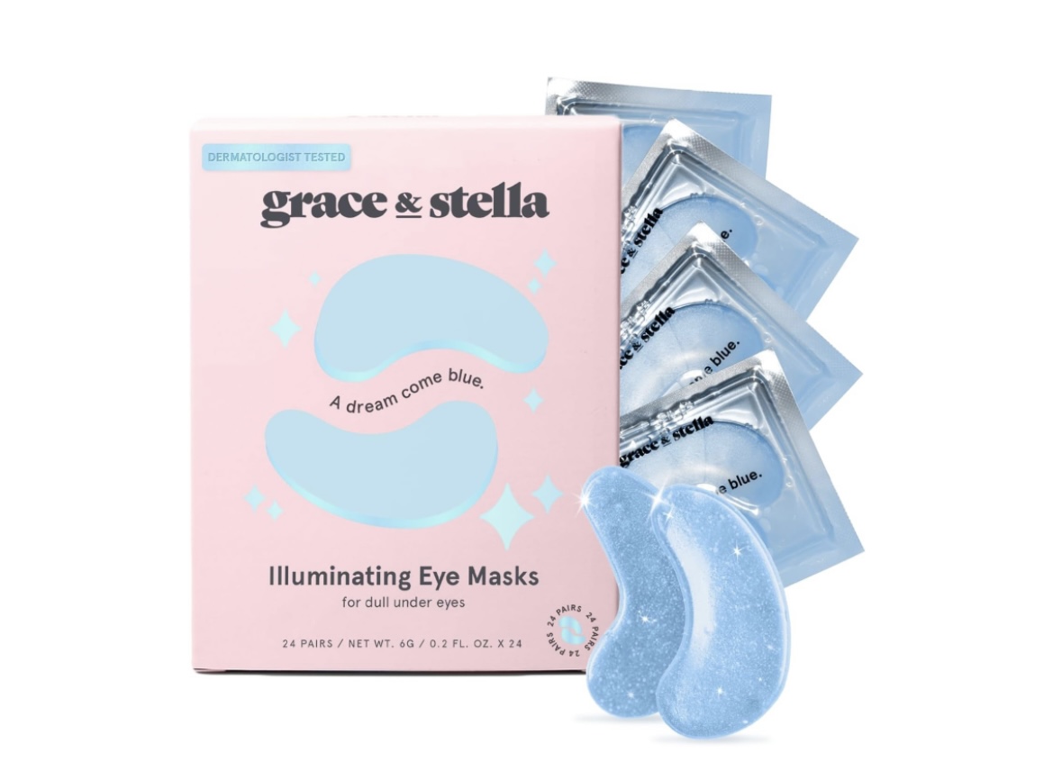 Grace & Stella Illuminating Eye Masks for brighter eyes. summer self-care essentials for health and wellness. summer essentials for wellness. best summer wellness items and products