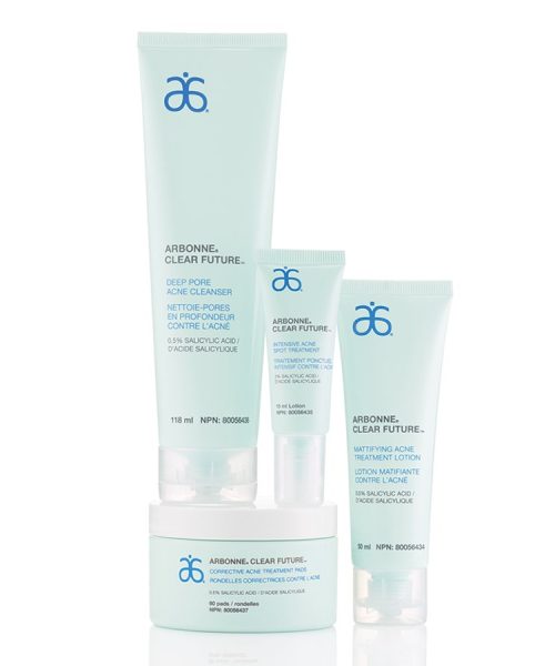 Arbonne clear future set to reduce acne and acne scarring
